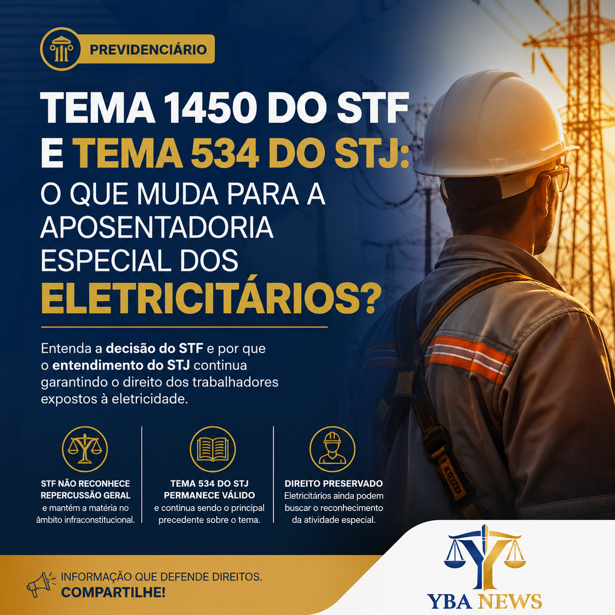 Tema 1450 do STF e Tema 534 do STJ: o que muda para a aposentadoria especial dos eletricitários?