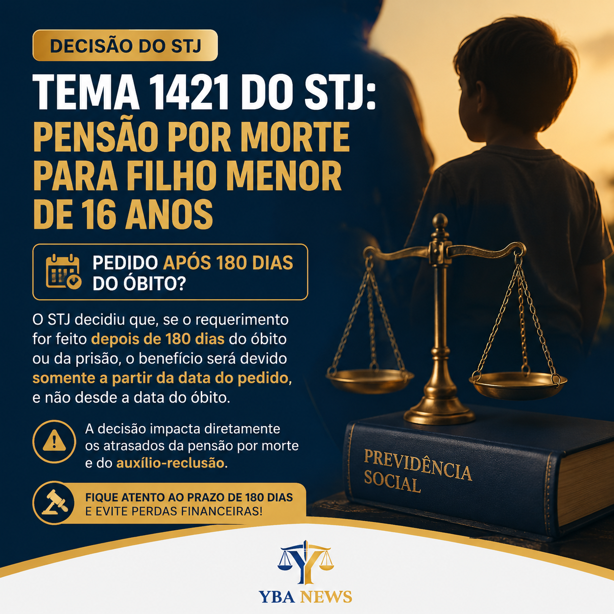 O Tema 1421 do STJ: filho menor de 16 anos perde o direito aos atrasados da pensão por morte se o pedido for feito após 180 dias?